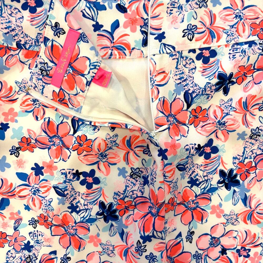 Lilly Pulitzer High Waisted Skort White Party Like A Lobstar Floral, Size 12 - Picture 3 of 7